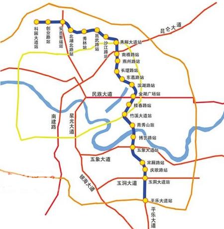 南宁地铁三号线线路图