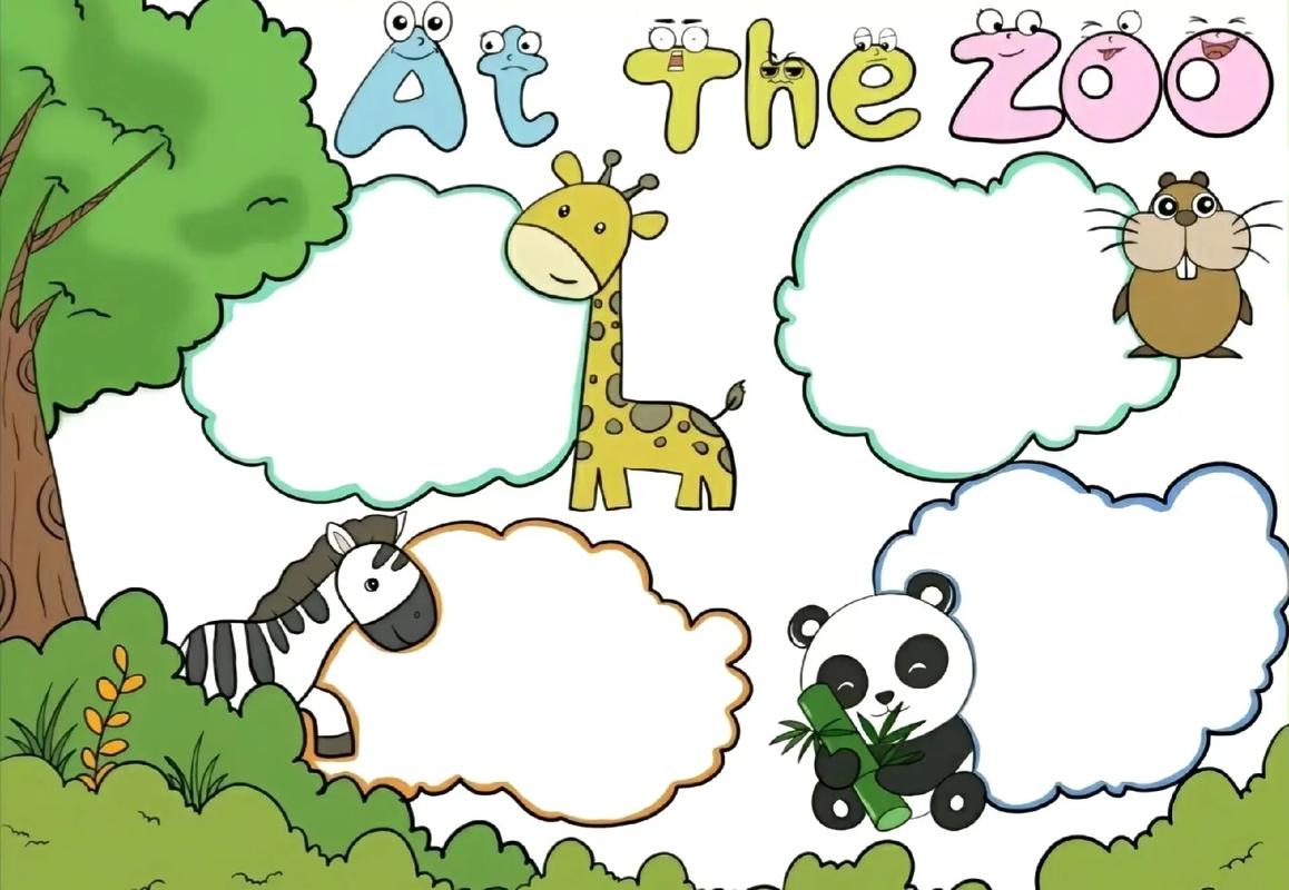 英语主题手抄报: at the zoo     on the - 抖音