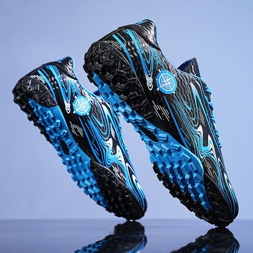 足球鞋男童训练田径比赛跑步运动鞋学生女童跑鞋 黑蓝 28码标准运动码