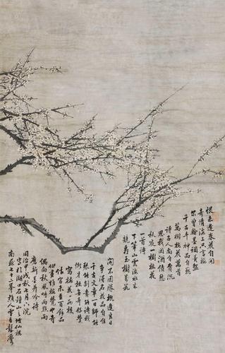 *0533 甲戌(1874)年作 墨梅图 立轴 水墨纸本