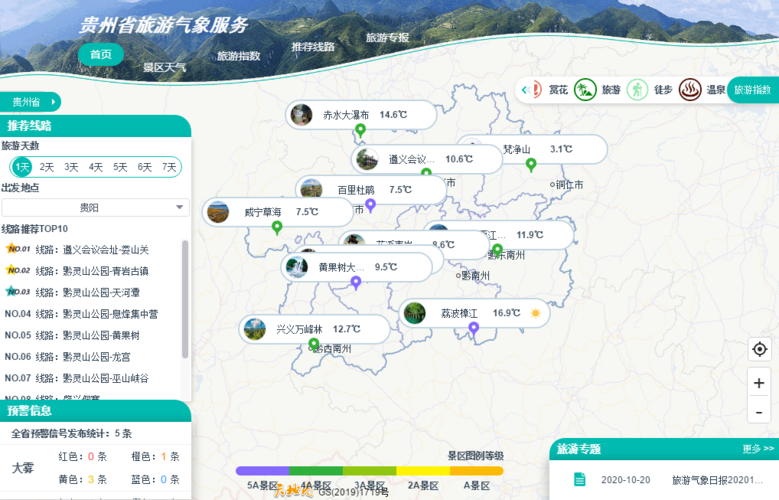 贵州省智慧旅游气象服务平台