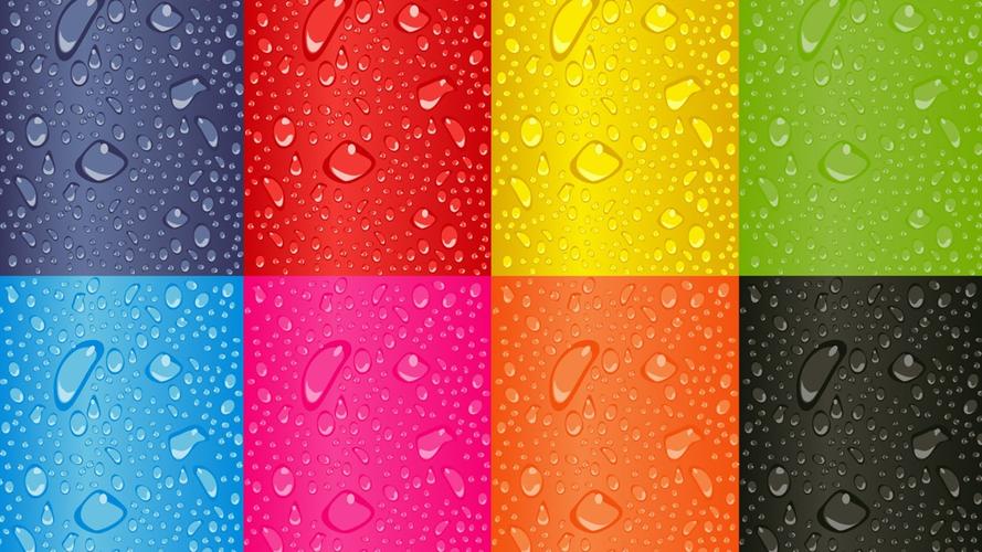 彩虹背景,水滴 壁纸 - 1366x768