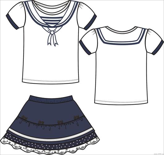 2011夏装女童(校服设计图)-童装设计-服装设计