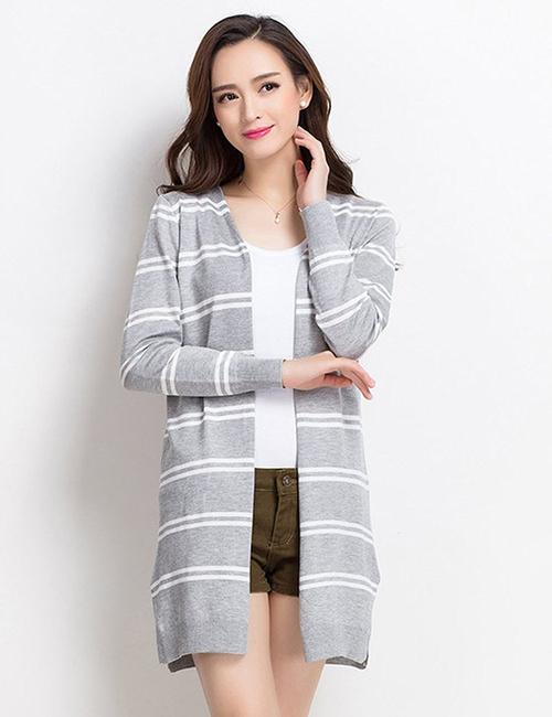 伊米特 2015秋装新款时尚韩版毛衣开衫外套针织衫女 女装长袖中长款
