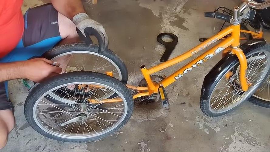自行车改装电动三轮车,这手法真是绝了_腾讯视频