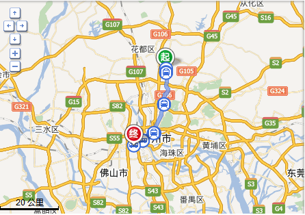 从广州云机场到佛山黄歧嘉洲广场有多少公里