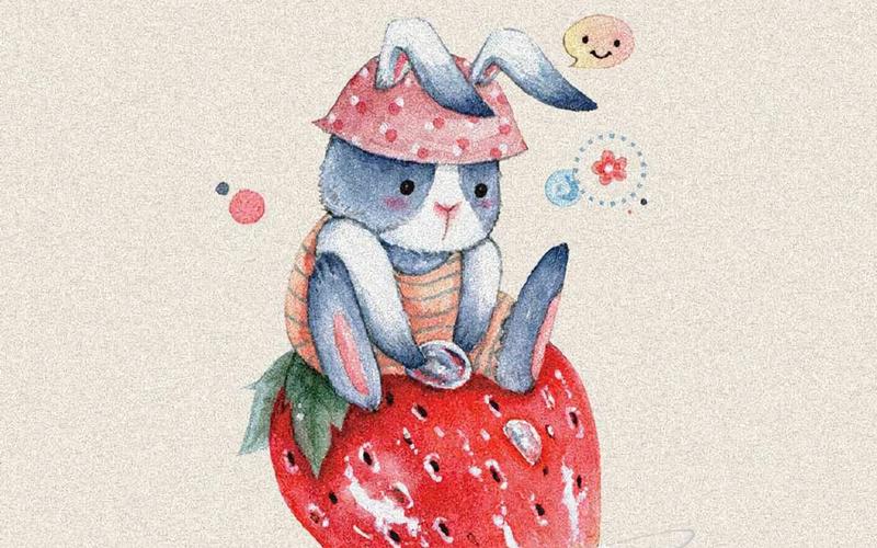 可爱卡通兔子插画高清手机壁纸