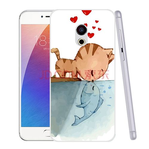 防摔卡通彩绘魅族pro6手机壳保护套边框后盖 适用于魅族pro6 猫鱼之恋