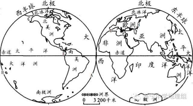 北美洲b.大洋洲a.亚洲4.跨经度最广的大洲是d.