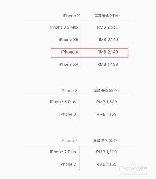 苹果10手机换屏幕多少钱