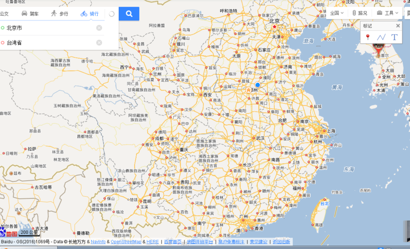 中国地图北京在那台湾在那