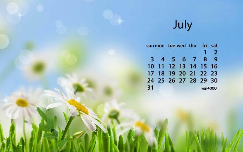 2016年7月日历flower唯美精美电脑桌面壁纸下载