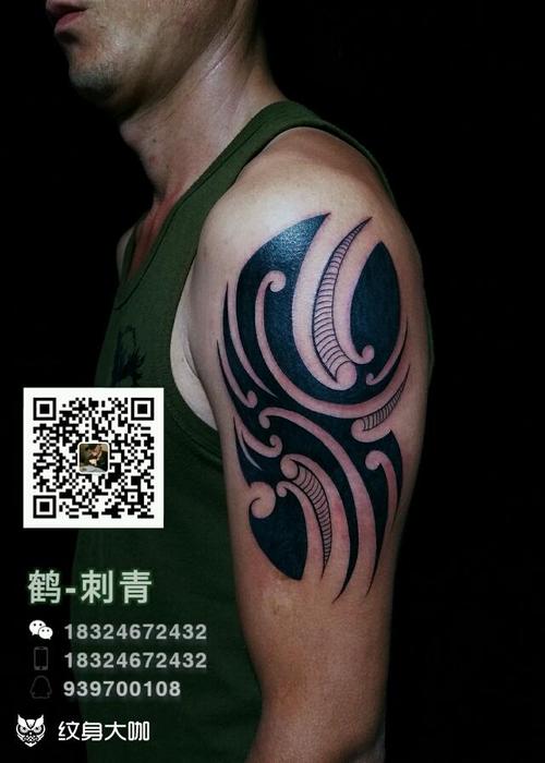 大臂图腾_纹身图案手稿图片_鹤刺的纹身作品集
