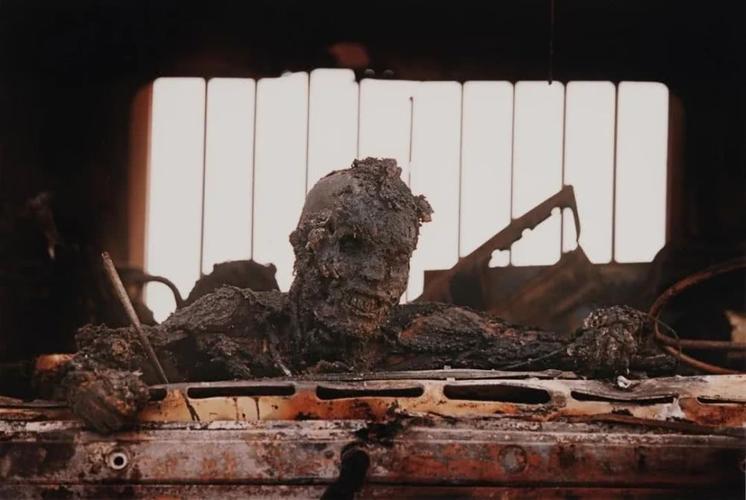 第一次海湾战争中,美军轰炸伊拉克车队后留下的伊军士兵遗体