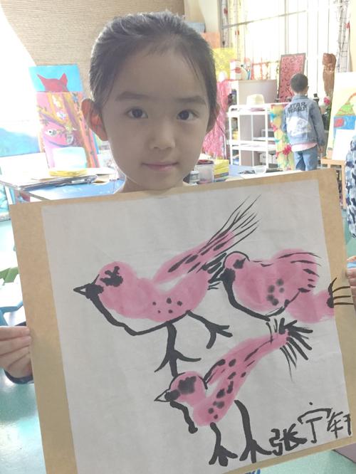 鸟 写美篇  水墨画造型概括,笔墨简练,变化丰富,趣味性强,符合幼儿的