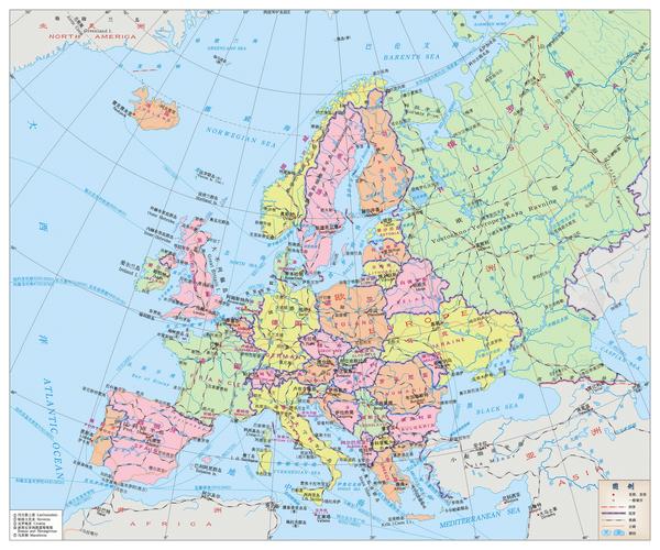 欧洲地图高清中文版全图