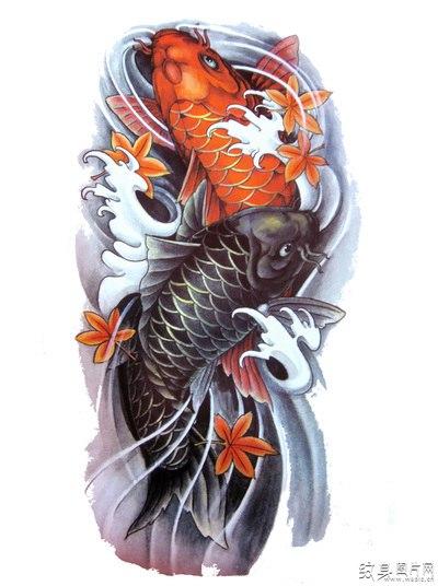 红鲤鱼纹身图案与手稿欣赏寓意吉祥的经典传统