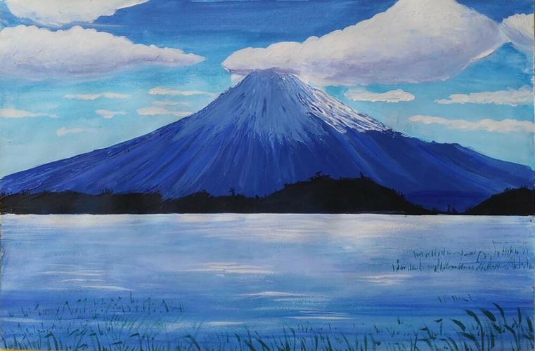 临摹门马朝久的富士山(水粉)