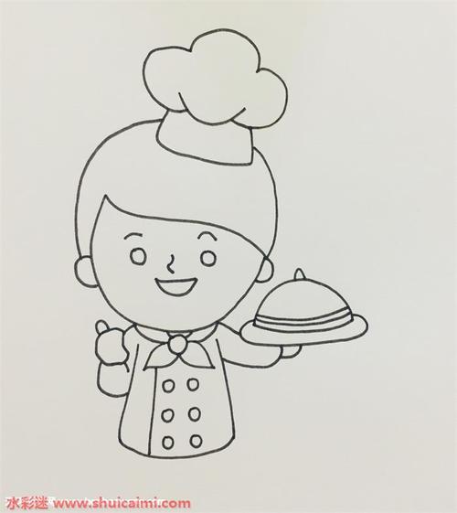 可爱厨师怎么画可爱厨师简笔画简单彩色