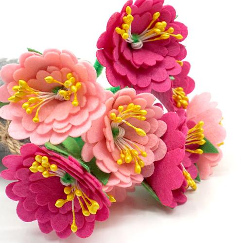 儿童手工花束不织布花朵教师节礼物花盆制作创意材料包樱花向日葵