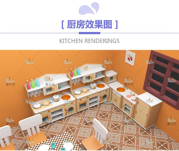 幼儿园儿童乐园职业体验设备厨房情景娃娃家游乐厨师角色扮演橱柜