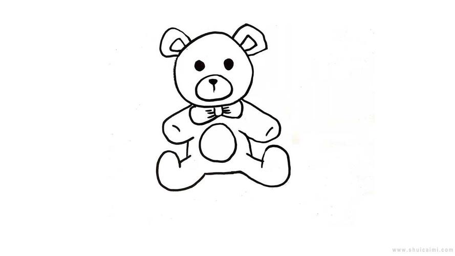 泰迪熊的简笔画详细步骤教程画法