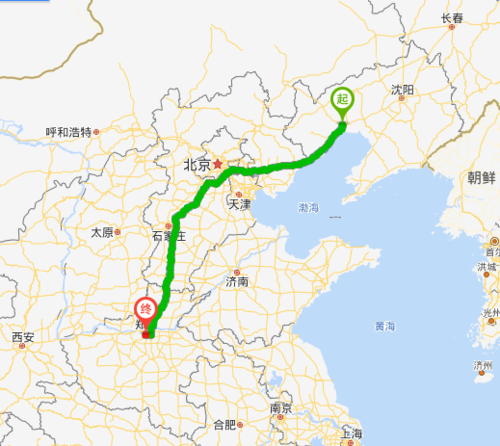 锦州至郑州多少公里?