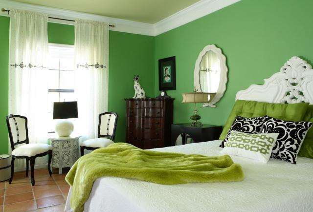 绿色卧室装修效果图