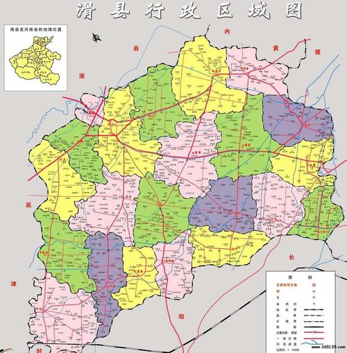 滑县行政区划图