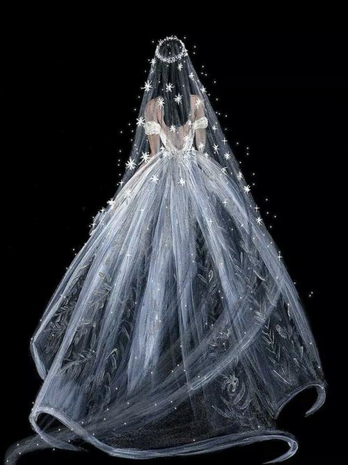 女孩婚纱背影 钻石画-阿里巴巴