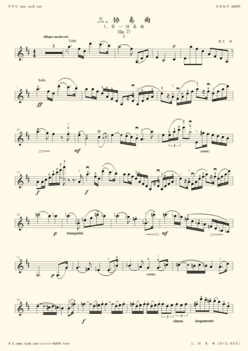 第一协奏曲(op.7) 第一乐章[塞茨]-中国音乐学院小提琴考级
