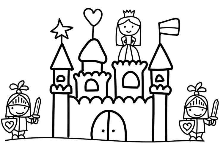 幼儿简笔画公主城堡