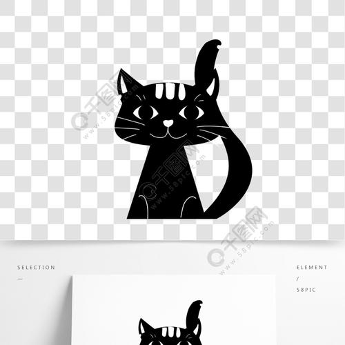 卡通手绘之黑白绘猫咪