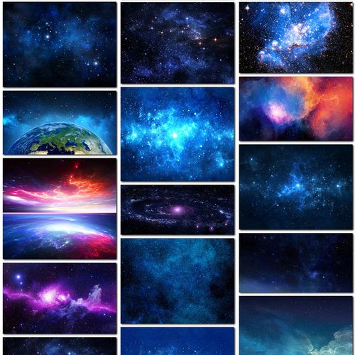 星空高清图片素材 蓝色璀璨星空宇宙星际银河图片高清背景图片