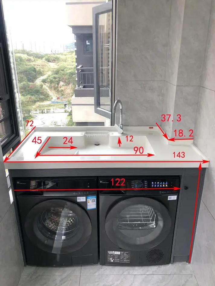 全国包安装阳台洗衣柜定制洗衣机烘干机平放.