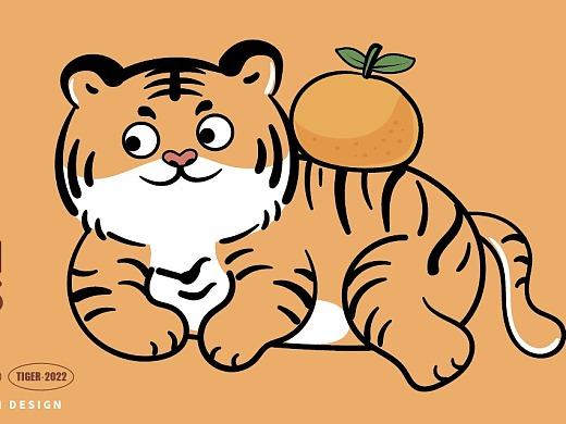 吉利虎ip虎年卡通形象可爱2022新年老虎年表情包插画