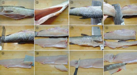 切草鱼鱼片没刺的方法图解 并切成片注意尽量不要将鱼刺