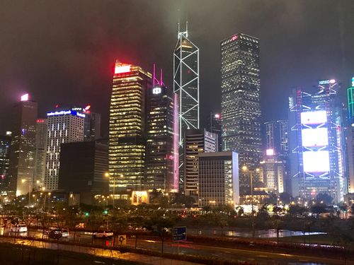 香港中环夜景视频