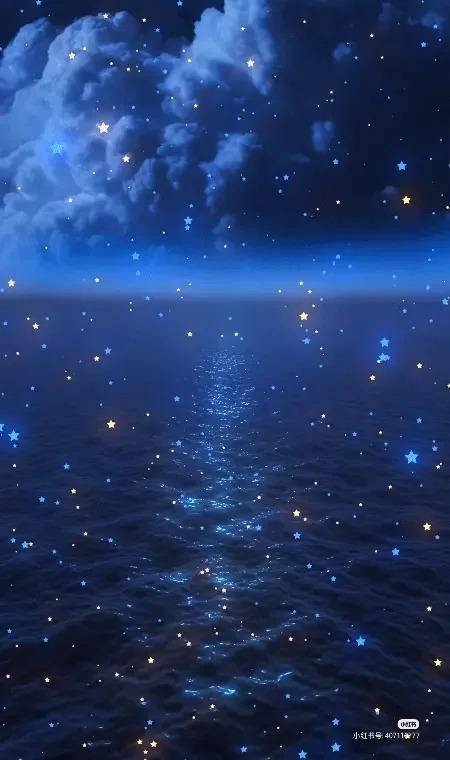 蓝色星辰大海背景图