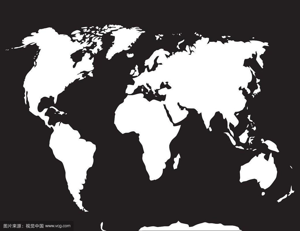 地图世界黑白色