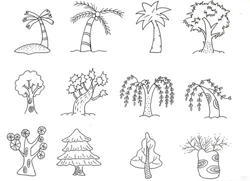 0基础学画画不同类型的树画法合集