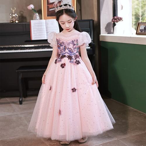 女童礼服花童婚礼小女孩婚纱钢琴演奏演出服儿童高端主持人公主裙