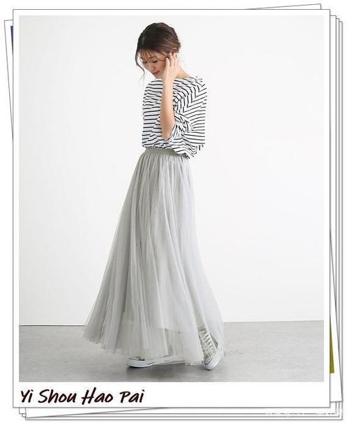 灰色半身裙现在很流行啊!4种裙型28种日系轻熟风搭配示范