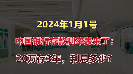 2024年1月1号,中国银行存款利率表来了:20万存3年,利息多少?