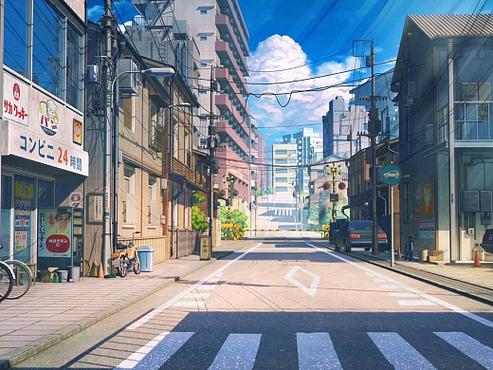 安逸的日本动漫街道动态桌面壁纸