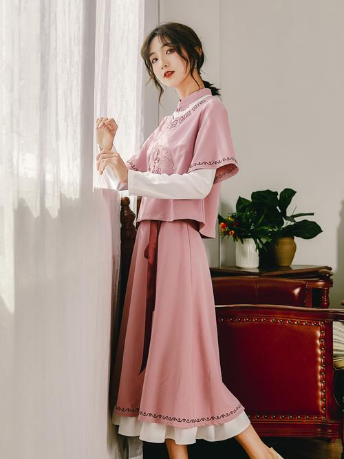 汉服女装现代套装复古中国国风汉元素连衣裙古装民族服装