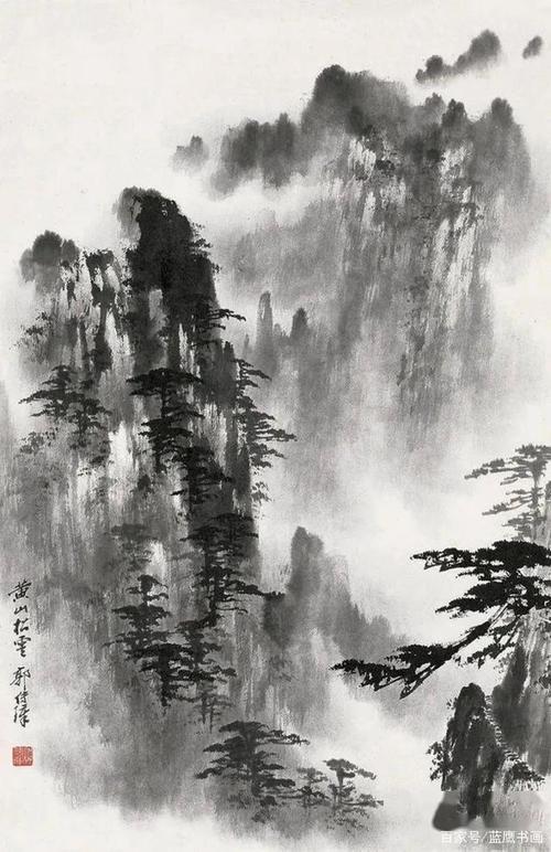 作为我国近现代的水墨画大师,郭传璋在山水方面尤有心得,他笔下的黄山