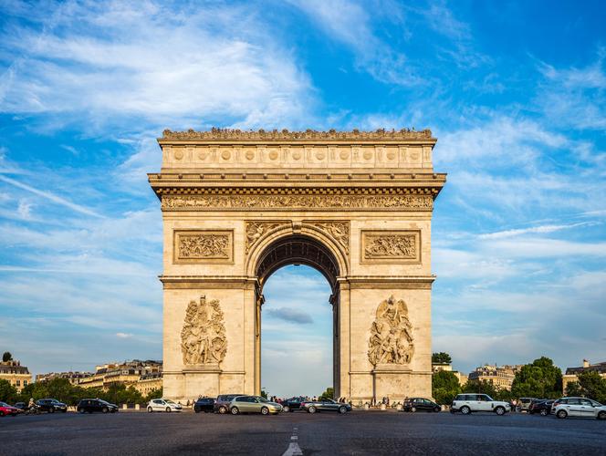 凯旋门,生动,天空,巴黎,法国