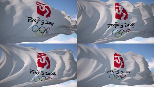2008年北京奥运会旗帜视频素材
