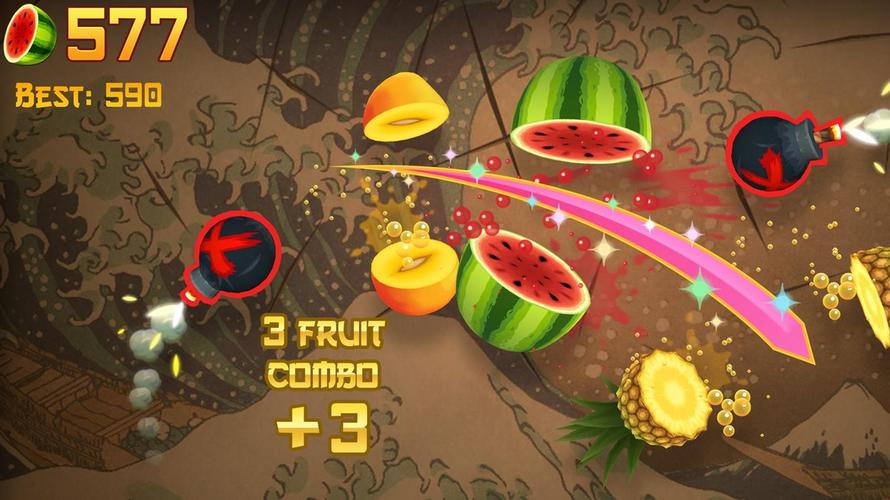 《水果忍者》是一款童年怀旧向单机休闲小游戏,玩家通过挥舞刀剑来